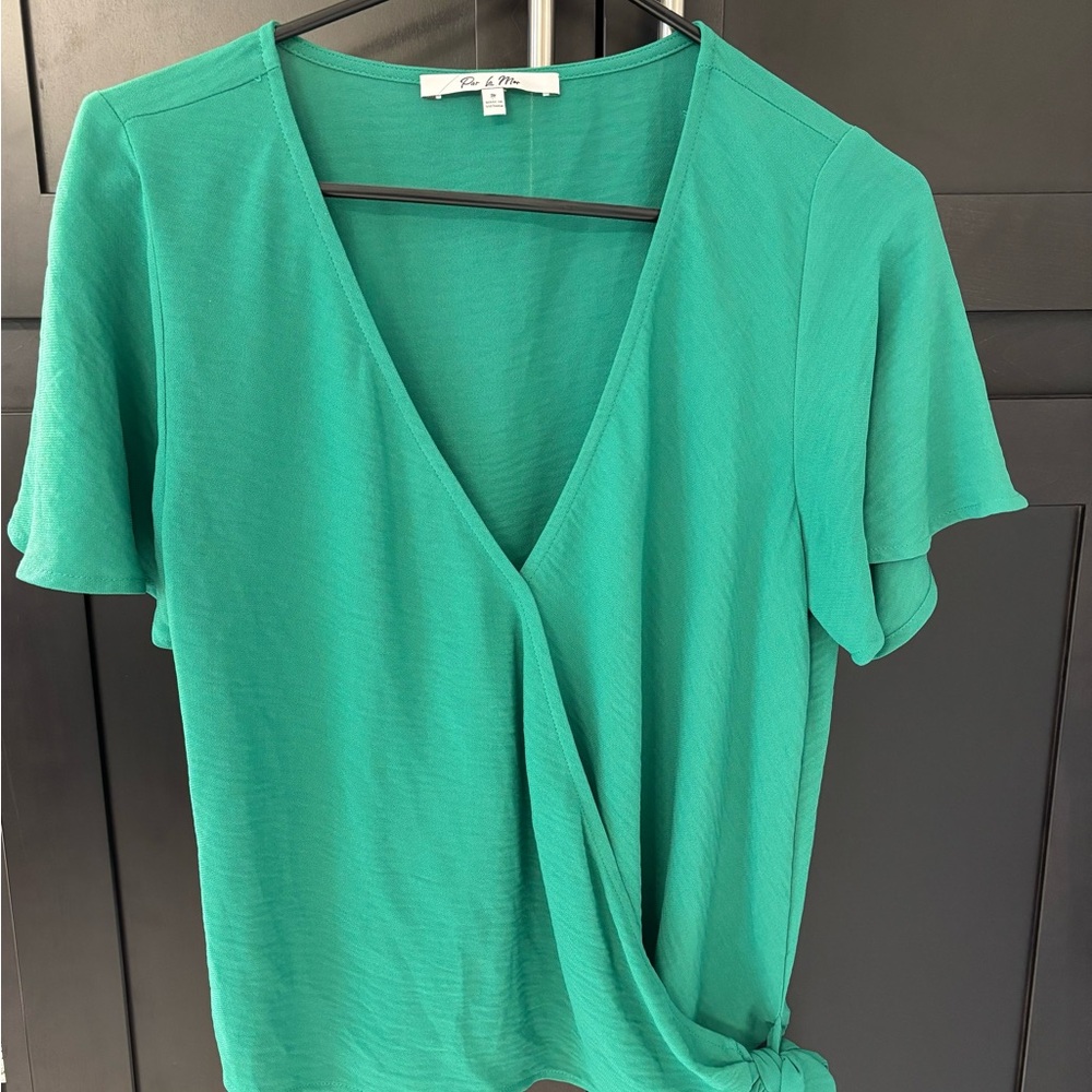 Green Wrap Top